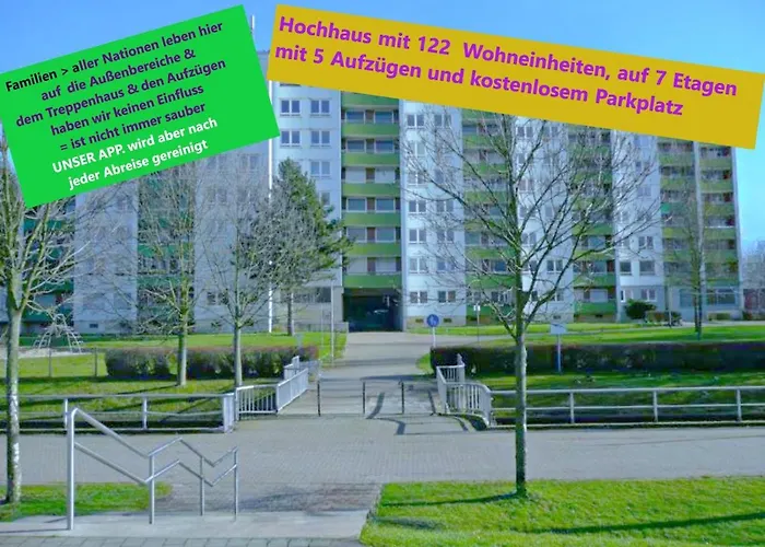 Appartement App # 2 Zkdb Auf 68qm # Etage 4 Im Hochhaus Mit Aufzug # Ideal Fuer Dates & Monteure & Abenteurer